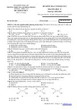 Đề thi Học kì 1 Hóa học 11 năm 2025-2026 trường THPT Số 1 Lê Hồng Phong (Đắk Lắk)